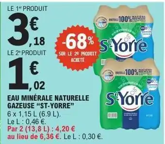 E.Leclerc Eau Minérale Naturelle Gazeuse St Yorre offre