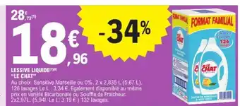 E.Leclerc LESSIVE LIQUIDE LE CHAT offre