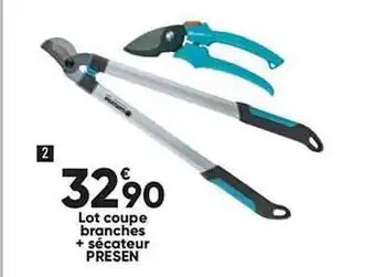 Lot Coupe Branches + Sécateur Presen