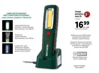 Lidl Lampe portative sans fil offre