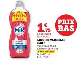 Bi1 Mir - liquide vaisselle offre