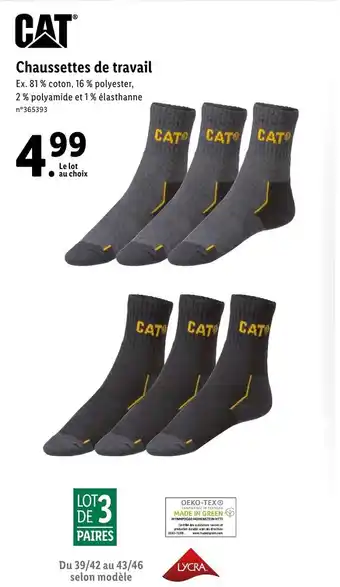 Lidl Chaussettes de travail offre
