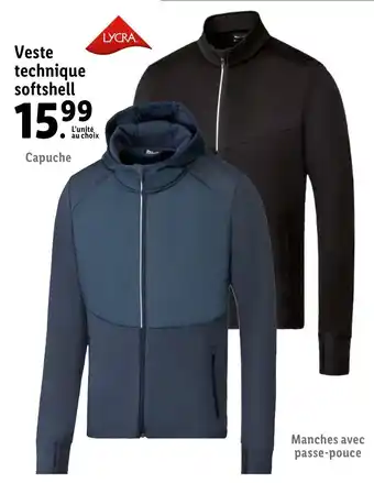 Lidl Veste technique softshell offre