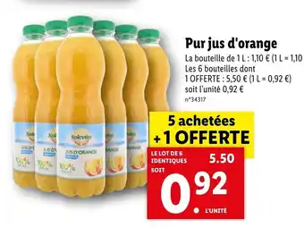 Lidl Pur jus d'orange offre