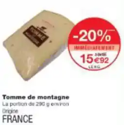 Monoprix Tomme de montagne offre