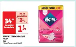 Auchan SERVIETTE HYGIENIQUE NANA offre