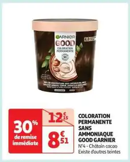 Auchan COLORATION PERMANENTE SANS AMMONIAQUE GOOD GARNIER offre