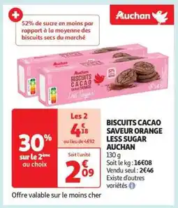 Auchan Biscuits Cacao Saveur Orange Less Sugar Auchan offre