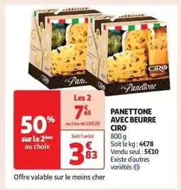 Auchan Panettone Avec Beurre Ciro offre