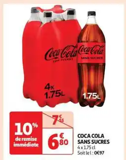 Auchan Coca Cola Sans Sucres offre