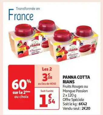 Auchan PANNA COTTA RIANS offre