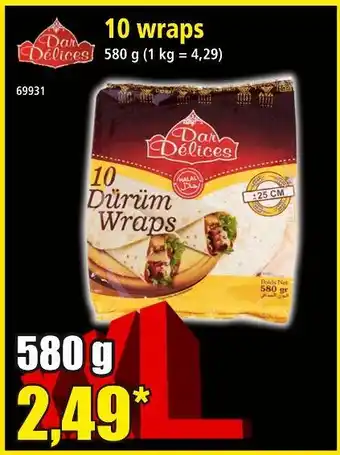 Norma Dar Délices 10 wraps offre