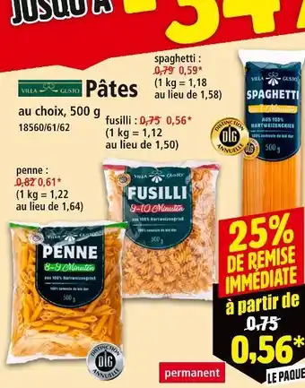 Norma VILLA GUSTO Pâtes offre