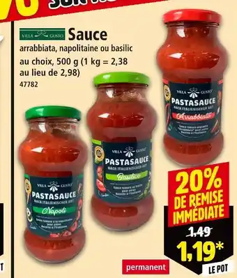 Norma VILLA GUSTO Sauce offre