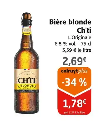 Colruyt Ch'ti Bière blonde offre