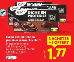 Lidl ENVIA Crème dessert riche en protéines saveur chocolat offre
