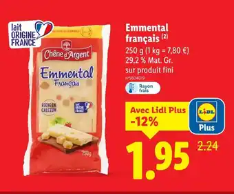 Lidl Chêne d'Argent Emmental français offre