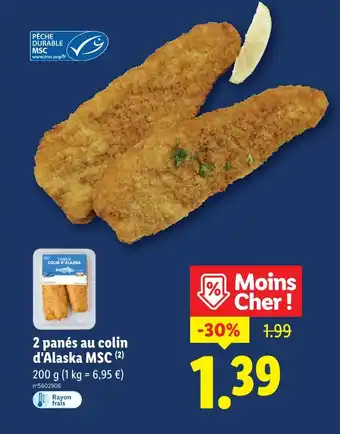 Lidl 2 panés au colin d'alaska msc offre