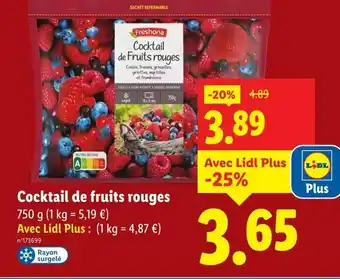 Lidl FRESHONA Cocktail de fruits rouges offre