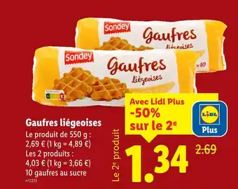 Lidl Sondey Gaufres liégeoises offre