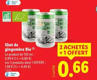Lidl SOLEVITA Shot de gingembre bio offre
