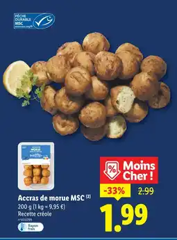 Lidl Accras de morue MSC offre