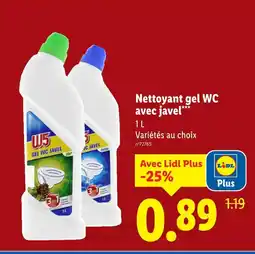 Lidl W5 Nettoyant gel wc avec javel offre