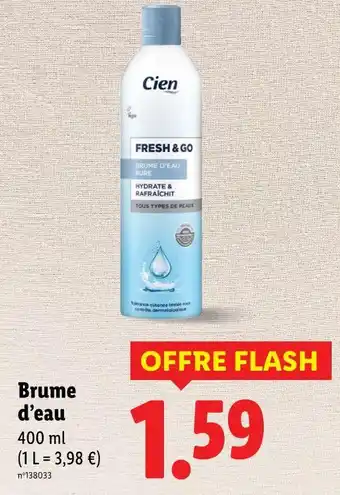 Lidl Cien Brume d'eau offre