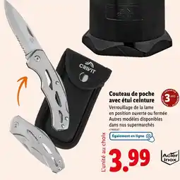 Lidl Crivit Couteau de poche avec étui ceinture offre