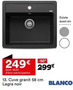 BUT Cuve granit 58 cm legra noir offre