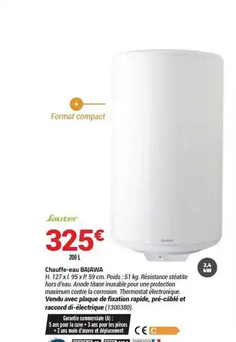 Bricorama Chauffe Eau Bajawa 200L offre