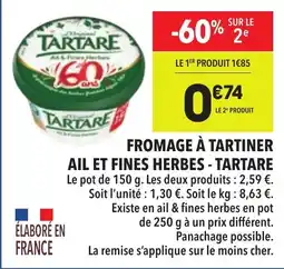 Supeco Fromage à tartiner ail et fines herbes tartare offre