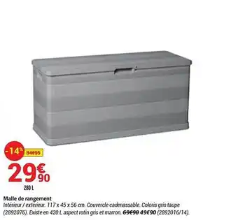 Bricorama Malle De Rangement -14% 280L offre