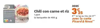 Picard Chili con carne et riz offre