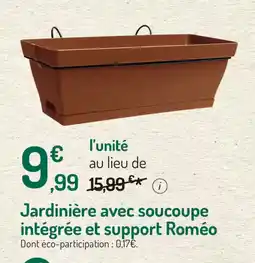 Botanic Jardinière avec soucoupe intégrée et support roméo offre