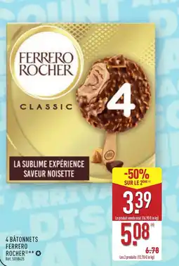 ALDI 4 bĂątonnets ferrero offre