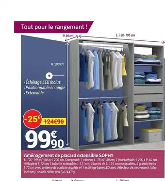 Bricorama Aménagement De Placard Extensible Sophy offre