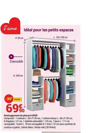 Bricorama Aménagement De Placard Uper offre