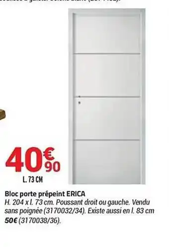Bloc Porte Prépeint Erica
