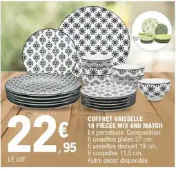 E.Leclerc COFFRET VAISSELLE 18 PIECES MIX AND MATCH offre