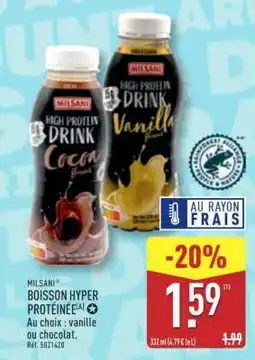 ALDI MILSANI BOISSON HYPER PROTÉINÉE offre