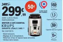 E.Leclerc Broyeur à café Essential KRUPS offre