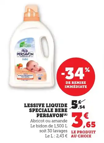 Bi1 Lessive liquide speciale bebe persavon offre