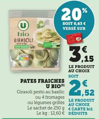 Bi1 Pates fraiches u bio offre