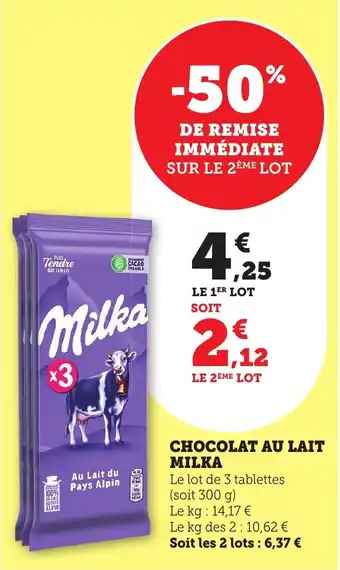 Bi1 Chocolat au lait milka offre