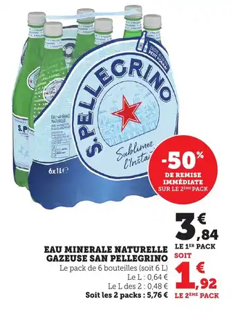 Bi1 Eau minerale naturelle gazeuse san pellegrino offre