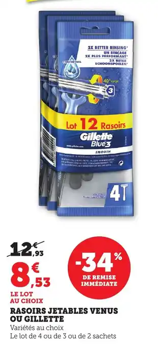 Bi1 Rasoirs jetables venus ou gillette offre