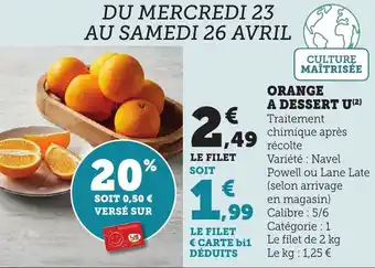 Bi1 Orange a dessert u offre