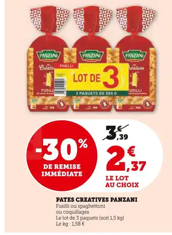 Super U PANZANI Pates creatives offre