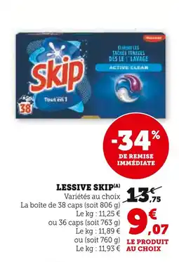 Super U SKIP Lessive Skip offre